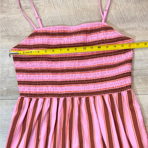 NWT Kate Spade Calais Stripe Smocked Midi Dress Size Medium - Picture 7 of 9